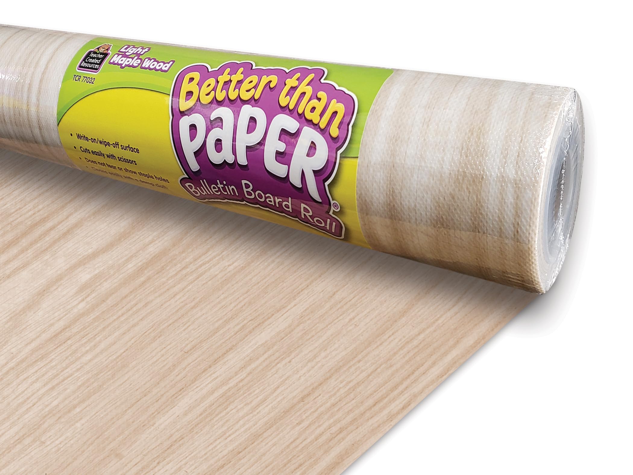 Light Maple Wood Better Than Paper Bulletin Board Roll, 4 Feet X 12 Feet