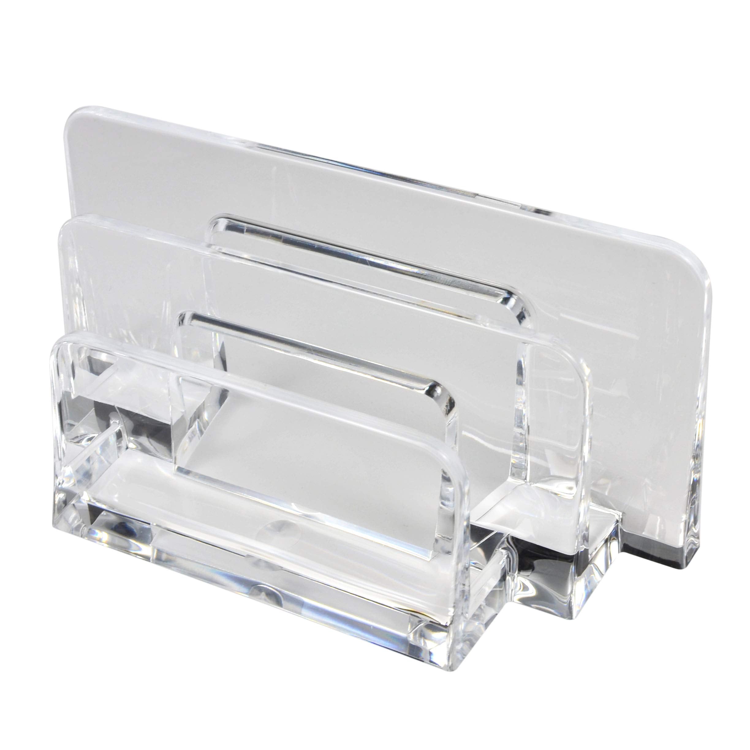 Com.Top New Acrylic Letter Sorter - Clear For Paper, Mail, Envelope, Organizer | Office Supplies, Desk Accessories, 6.4' X 2.4'