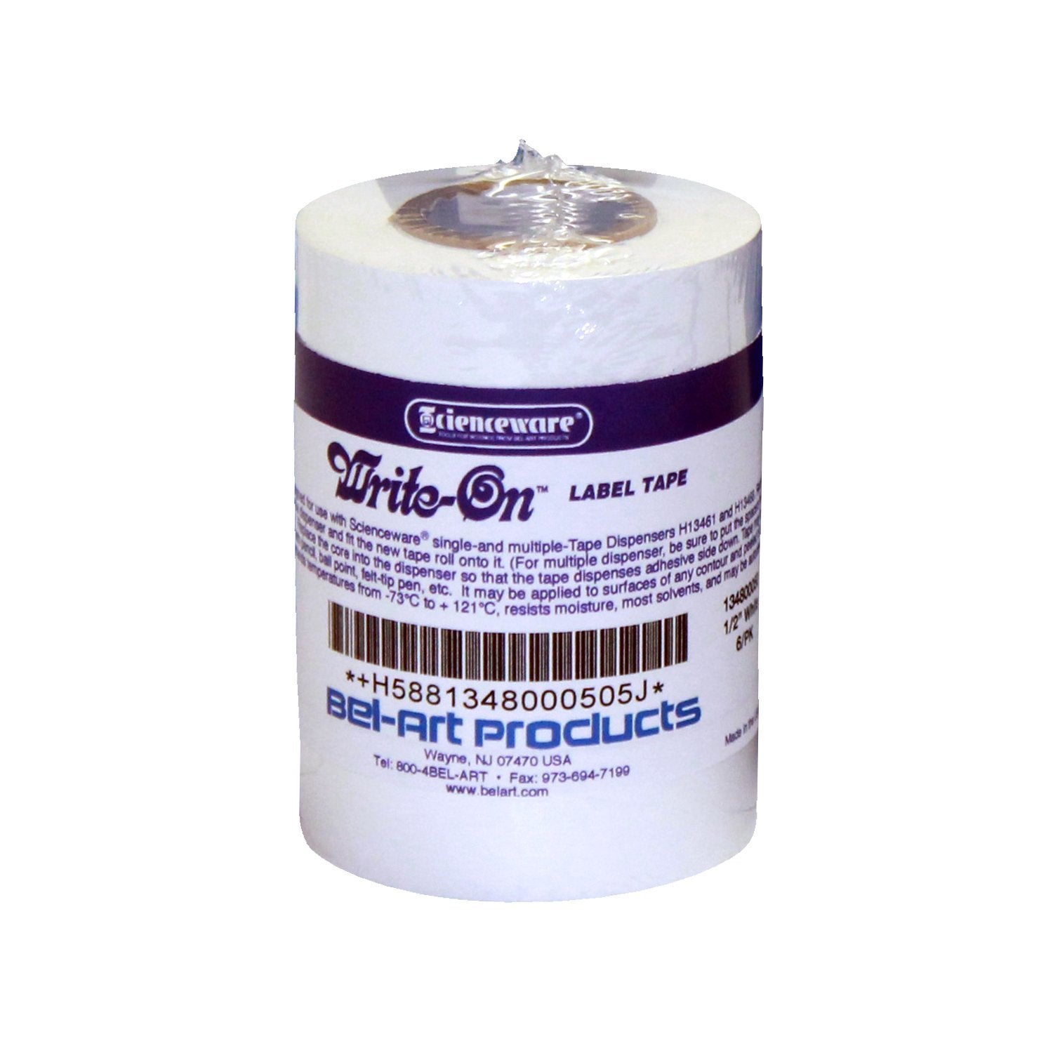 Sp Bel-Art Write-On White Label Tape; 15Yd Length, /4 In. Width, 1 In. Core (Pack Of 4) (F13480-0075)