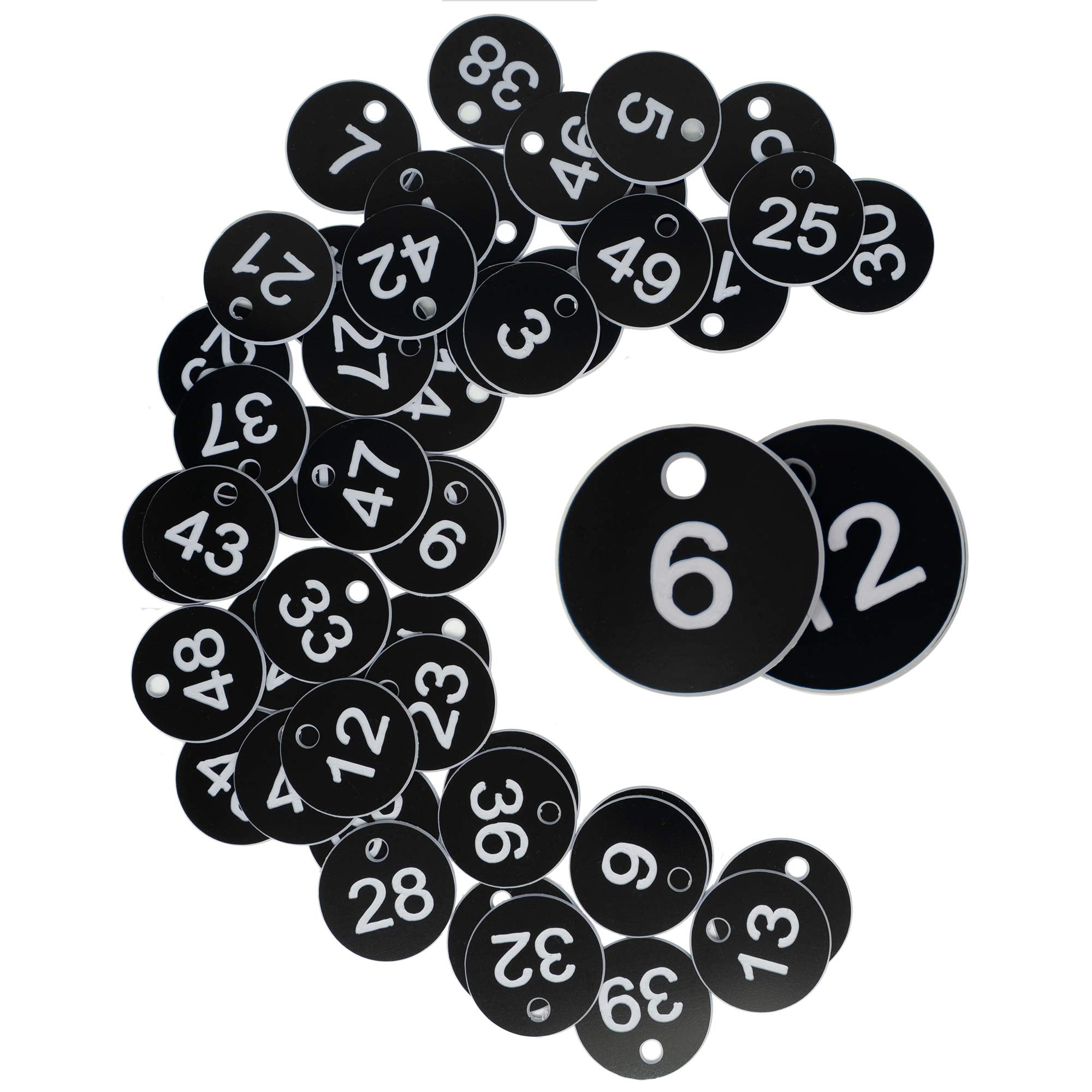 Staymax Plastic Id Number Tags Engraved Tags Key Tags Without Key Rings (301-500, Black)