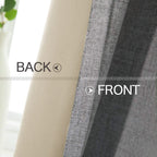 Miulee Linen Blackout Curtains And Drapes 100% Room Darken Thermal Insulated Grommet Window Panels With Coating 2 Pcs W 42 X L 84 Inches Grey