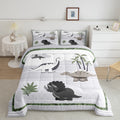 Teens Dinosaur Printed Comforter Set Queen Size,Cute Cartoon Animals Bedding Set For Kids Boys Girls Bedroom Decoration,Tropical