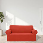 Cupuamon 2025 Loveseat Sofa Slipcovers, Pureed Pumpkin, Elastic Bottom, Jacquard Fabric, Pet & Kid Friendly, 2 Cushion Protector