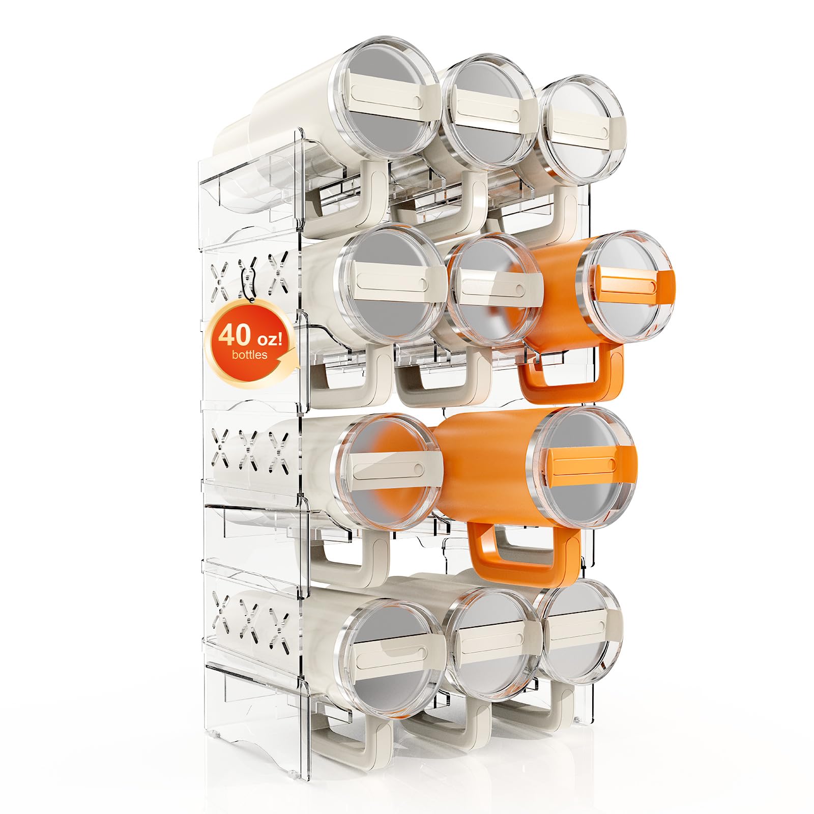 Jyps Water Bottle Tumbler Organizer, Stackable Stanley 40Oz With Handle Cup Organizer, Large Tumbler Holder Stanley Cup Accessor