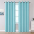 Dualife Aqua Colored Curtains 84 Inch Length Blue Bedroom Curtains For Girls Kids Nursery, Grommet Blackout Curtain Panels Windo