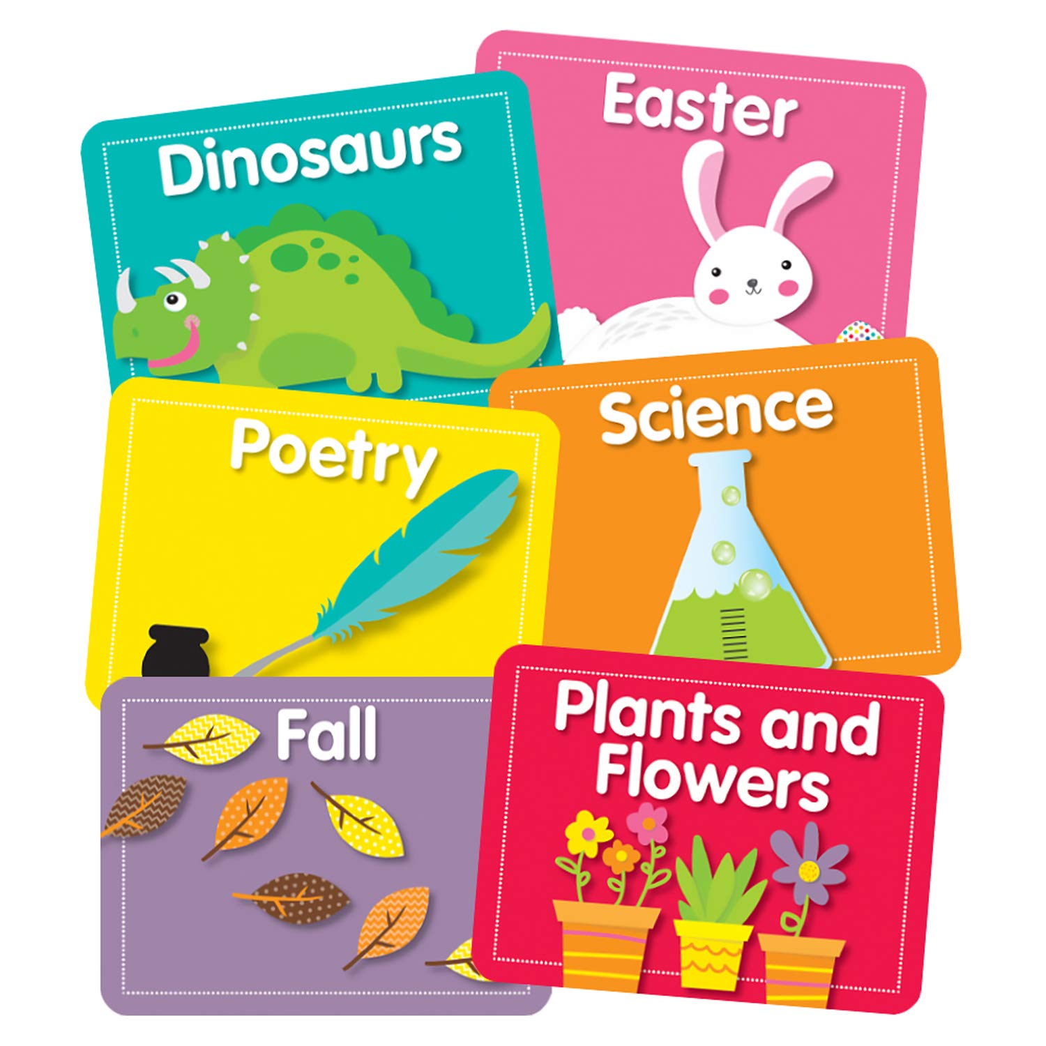Schoolgirl Style - Just Teach | Library Labels Colorful Cut-Outs, Classroom D  Cor, 45 Pieces