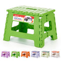 Acstep 9 Inch Folding Step Stool 300 Lb Capacity Plastic Foldable Step Stools For Kids And Adults, Folding Stool Suitable For Kitchen, Stepping Stool With Handle Green Small Step Stool 1Pc