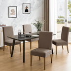 Mosayt 100% Waterproof Dining Room Chair Covers Set Of 6, Super Fit Stretch Jacquard Parson Chairs Slipcovers Removable Washable