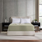 Nestl Extra Deep Pocket Full Fitted Sheet, Olive Green Full Size, 1800 Microfiber, Ultra Soft Fits Up To 24 Inch Mattress