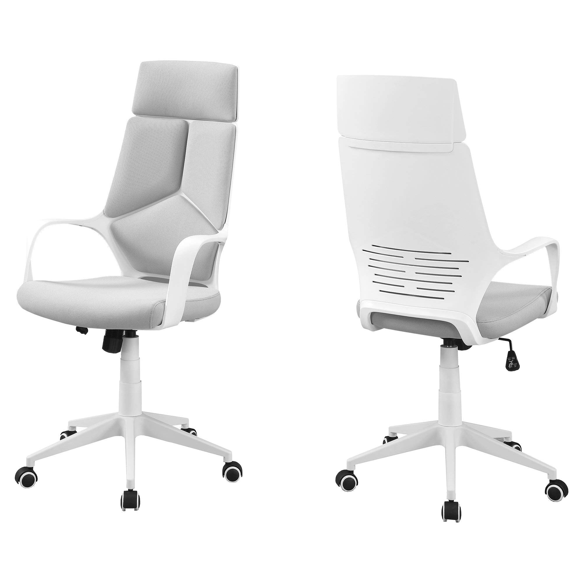 HomeRoots Foam,MDF, Metal, Nylon, Polypropylene,Polyester 45.75' Foam White Polypropylene MDF and Metal High Back Office Chair