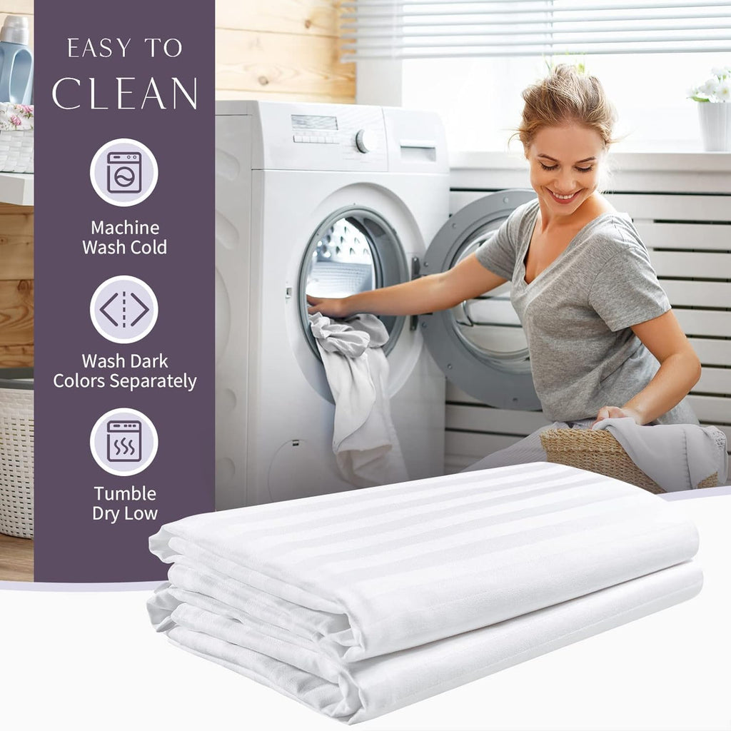 Faunna Zippered Pillow Protectors Cover Soft Comfortable Sateen 100% Long Staple Cotton Quiet And Breathable Bed Pillowcase King