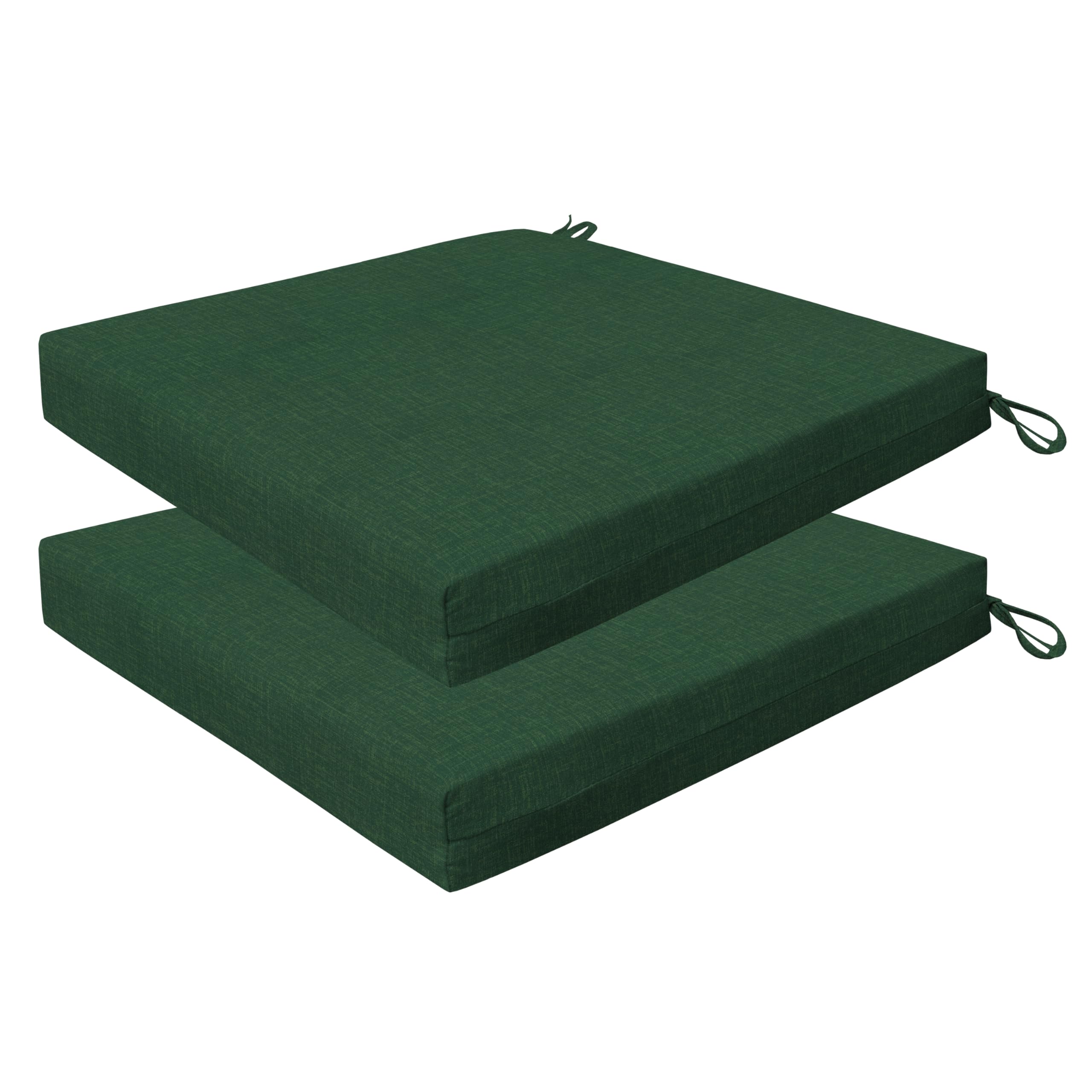 Honeycomb Essentials Outdoor Square Seat Cushions, 19' X 19', Hampton Texture Hunter Patio Chair Cushion 2-Pack