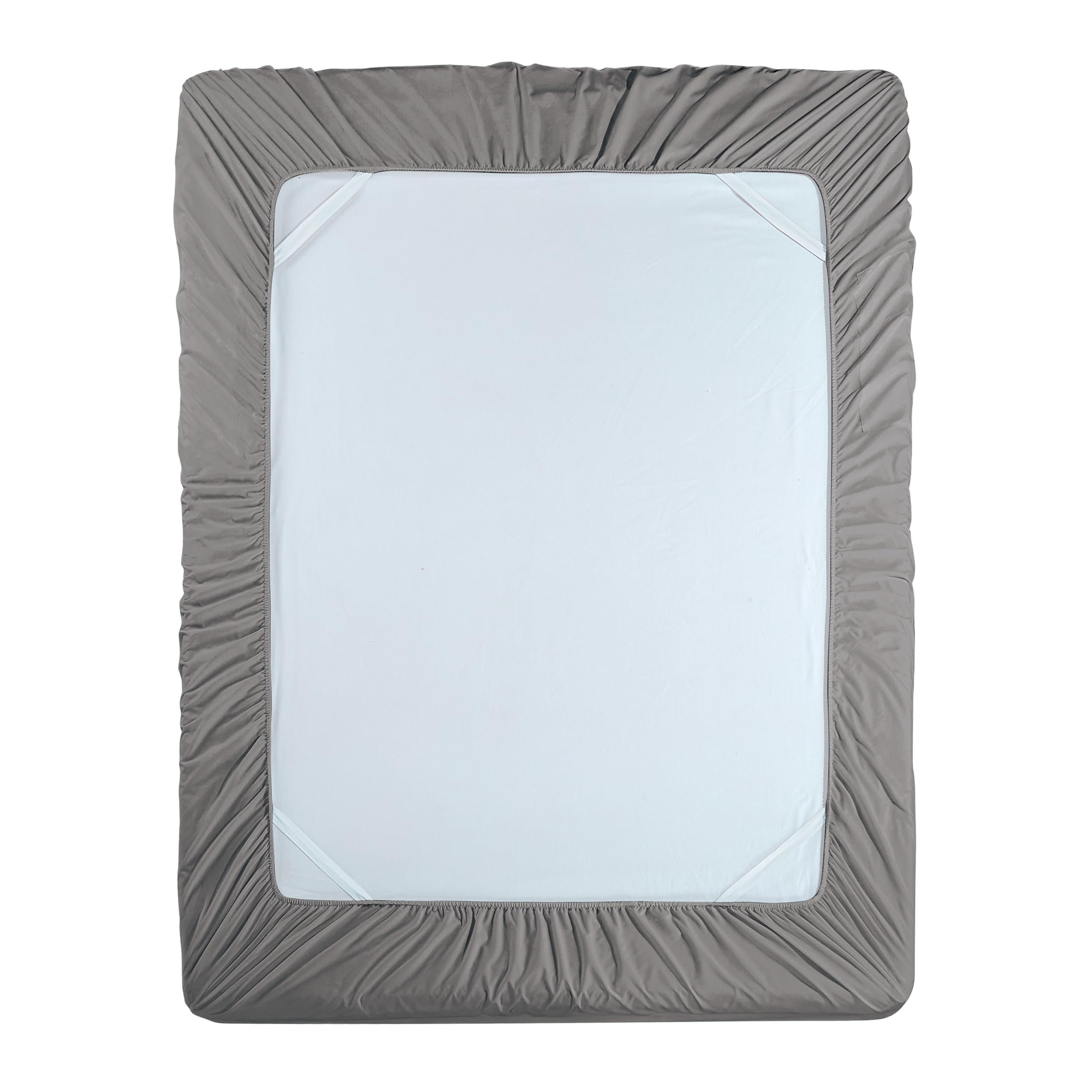 Elegant Comfort 1500 Premium Hotel Quality 18-24 Inches Deep - Extra Deep Pocket Single Fitted Sheet For High Mattress, Luxury And Softest, Smart Pocket - Wrinkle Free, Queen, Gray