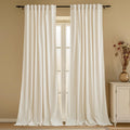 Stangh Extra Wide Ivory White Velvet Curtains Luxury Light Dimming Window Curtains Backdrops For Party, Privacy Protect Sliding