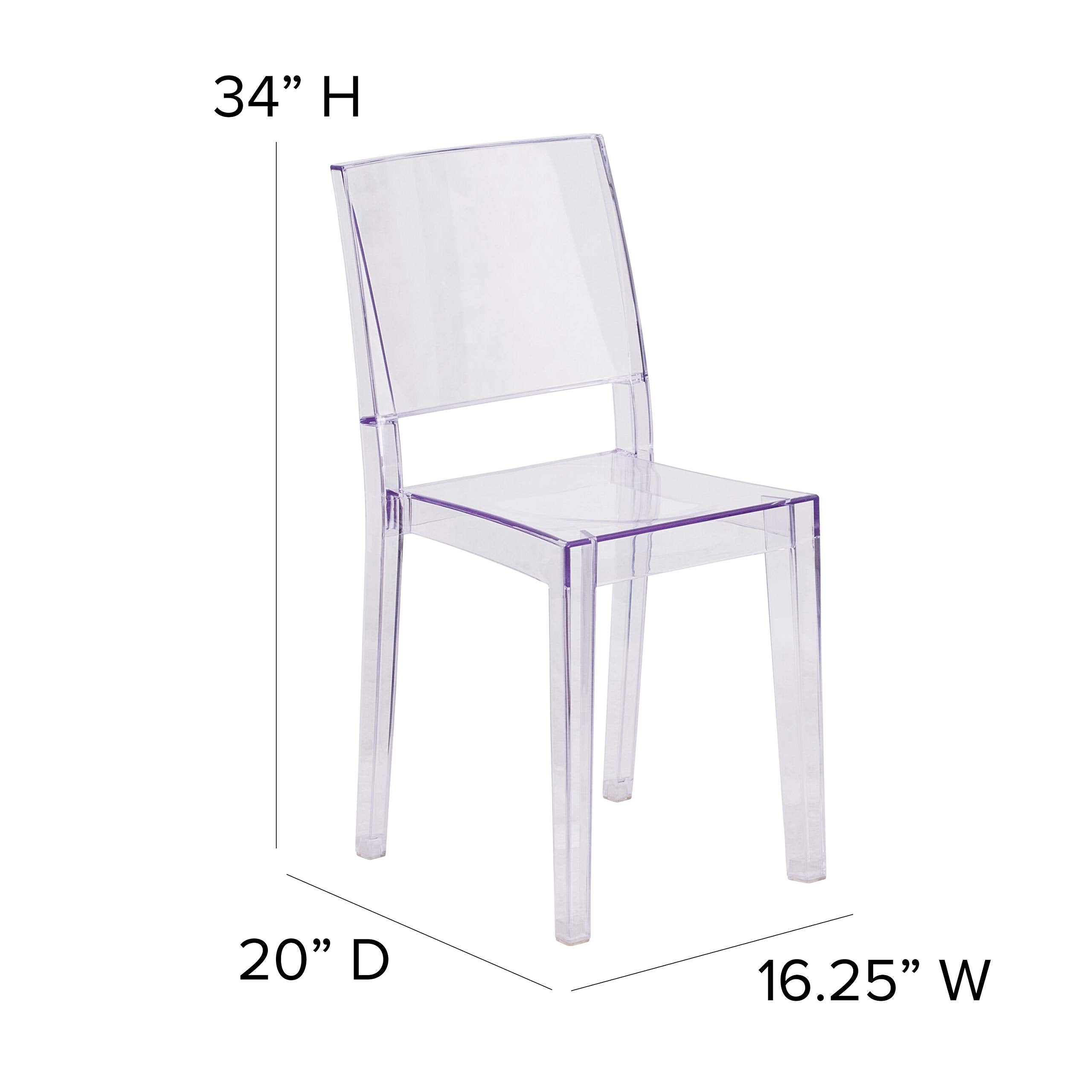 Flash Furniture Phantom Series Transparent Stacking Side Chair