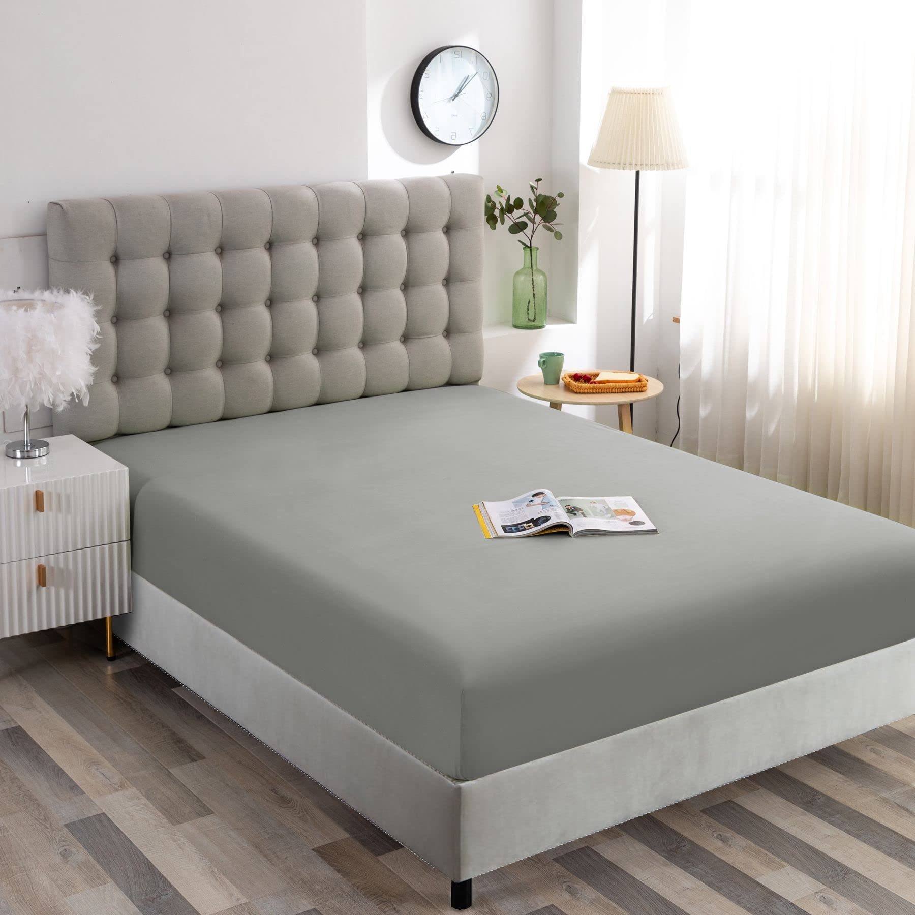 Ghooss Twin Xl Size Fitted Sheet,Hotel Quality Bedding Fitted Sheet Deep Pocket Up To 14 Inch,Wrinkle And Fade Resistant,1 Piece