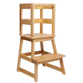 Sdadi Kids Kitchen Step Stool With Safety Rail, 150Lb Capacity, For 18-36 Months Old, Natural