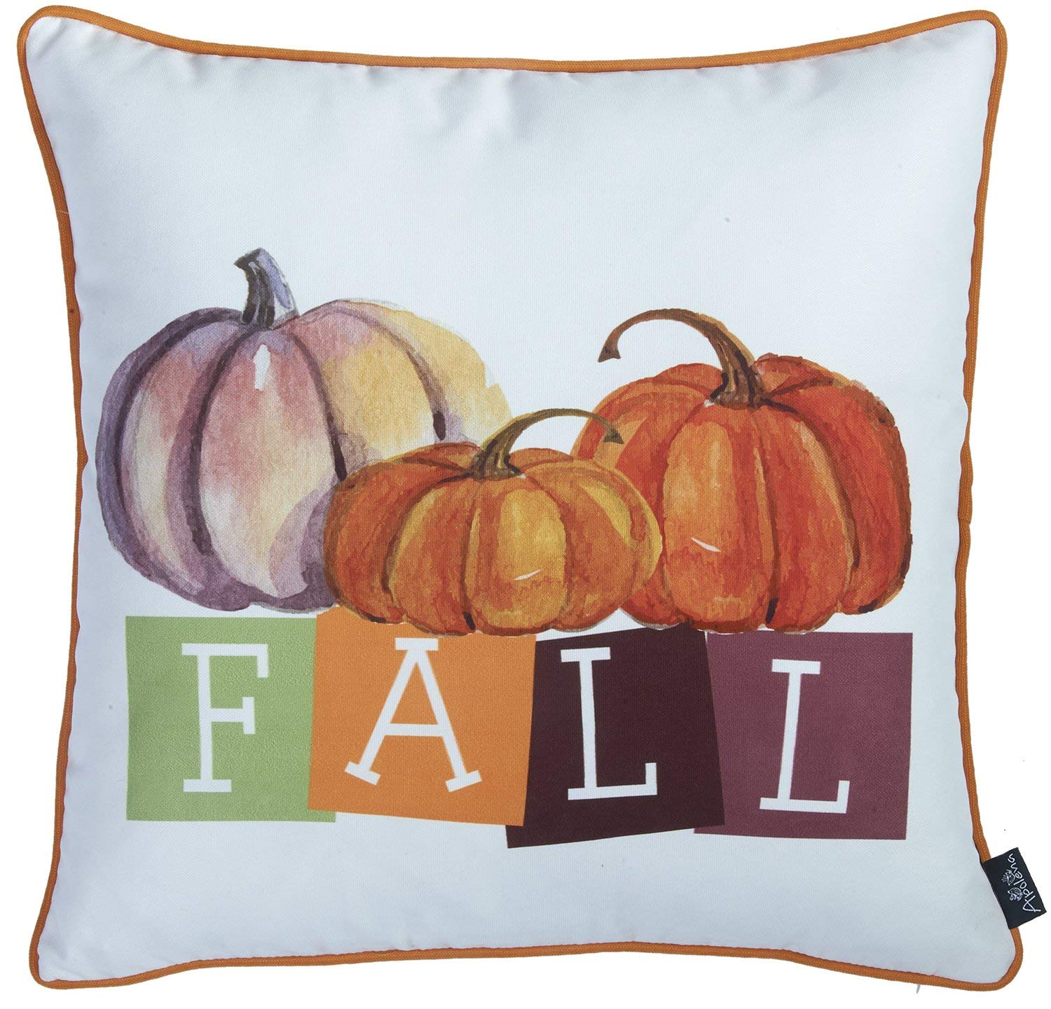 HomeRoots 100% Polyester Brushed Set of 4 18' Fall Season Pumpkin Throw Pillow Cover in Multicolor