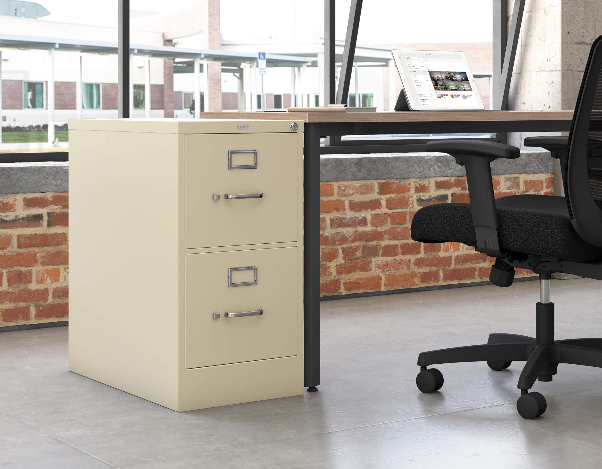 Hon 310 Series Vertical Files W/Locks-2 Drawer File, Vertical, Letter, 15&quot;X26-1/2&quot;X29&quot;, Putty