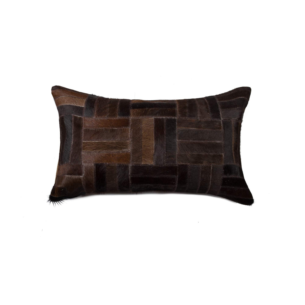 HomeRoots Cowhide, Microsuede, Polyfill 12' X 20' X 5' Chocolate Cowhide Pillow