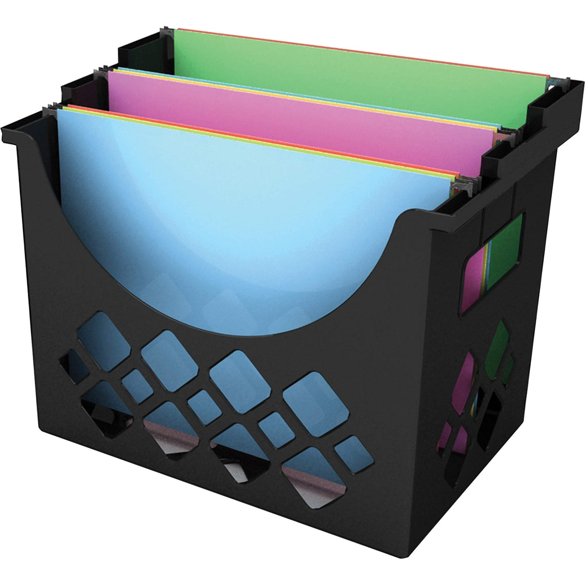 Deflecto Sustainable Office Desktop File Organizer, 9.6 x 13.3 x 8.5, Black