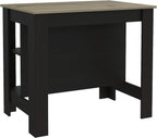 Delos 40Kitchen Island Black-Light Oak