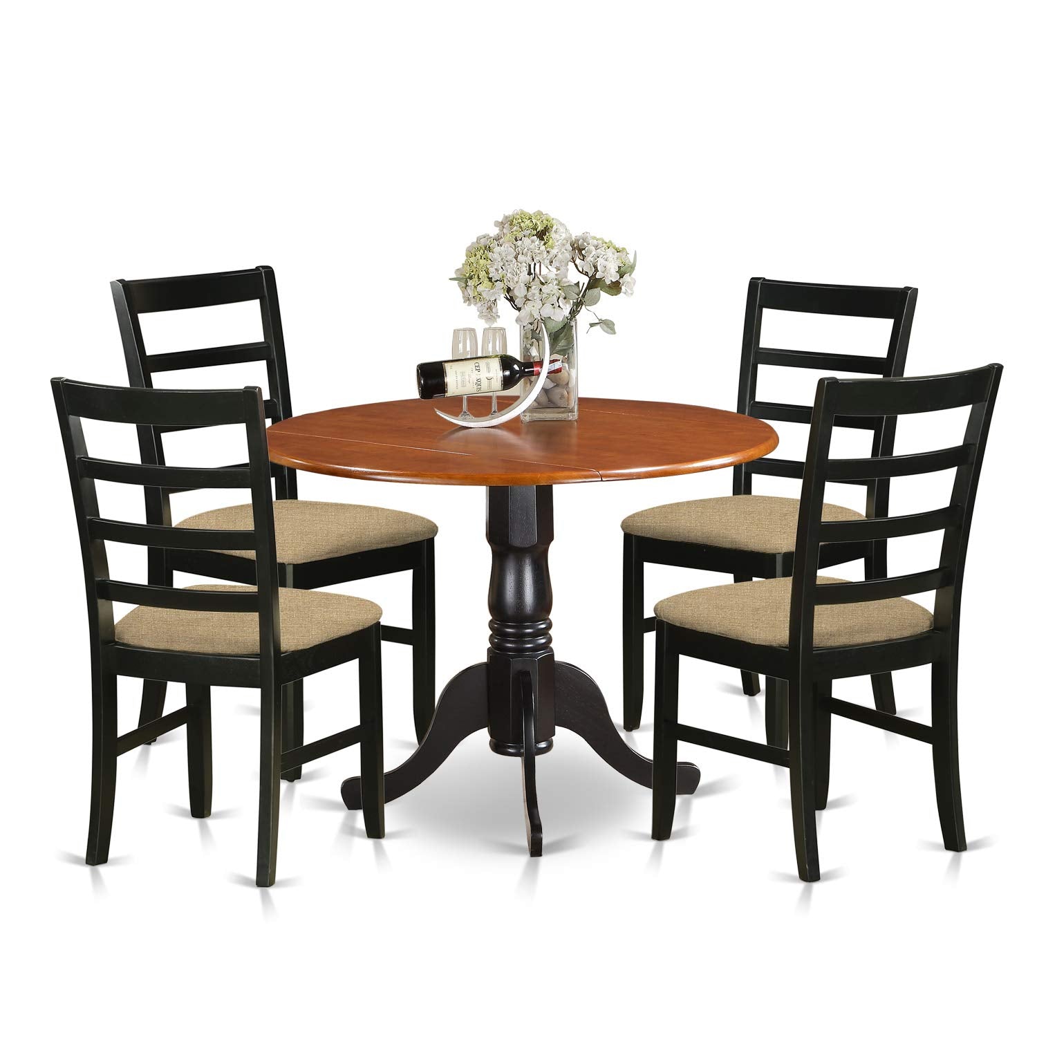 East West Furniture Dlpf5-Bch-C 5 Pc Kitchen Table Set-Dining Table And 4 Wooden Kitchen Chairs