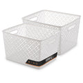 BINO l Plastic Storage Baskets, XLarge - White l THE BLOSSOM COLLECTION l Multi-Use Organizer Bin l Built-in Handles l Plastic W