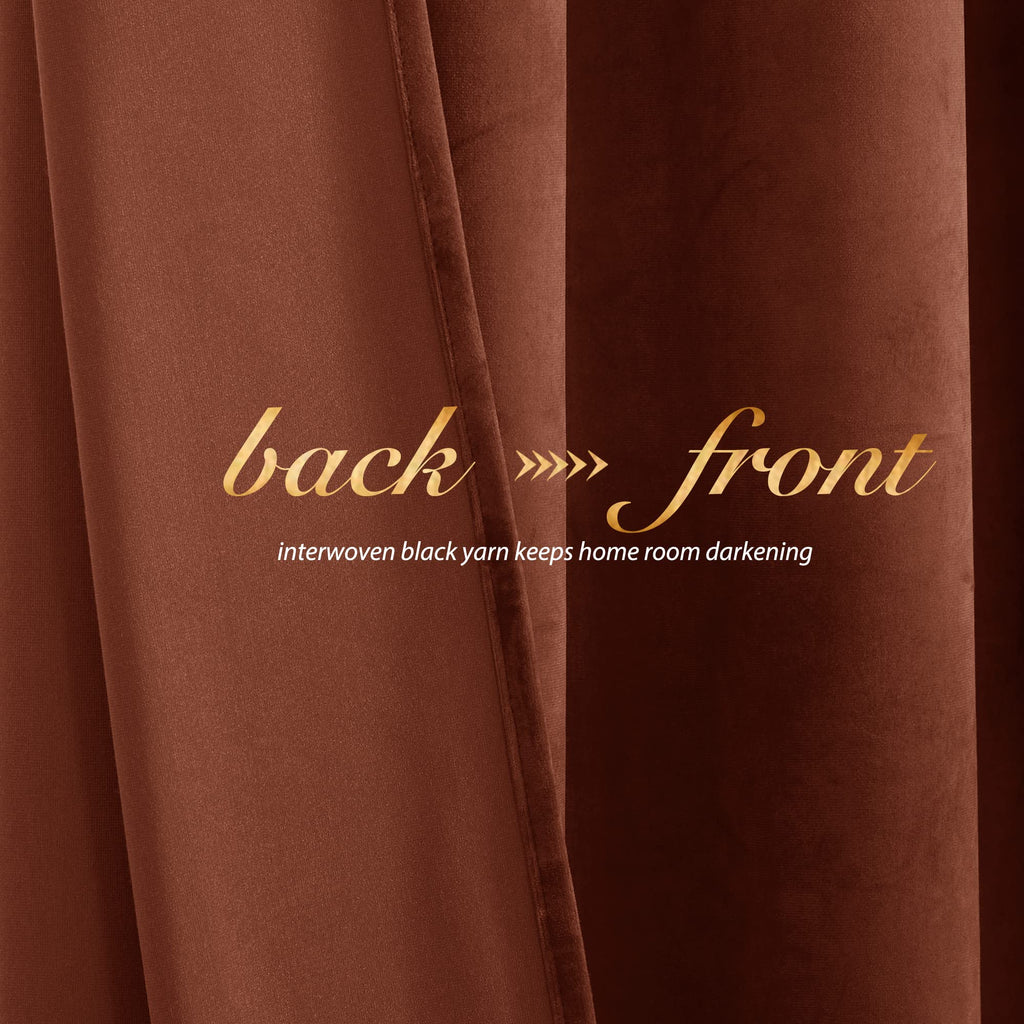 Nicetown Christmas Rust Red Blackout Curtains For Girls Bedroom (2 Panels, 52' Wide X 96' Long), Thermal Insulated Noise Reduc