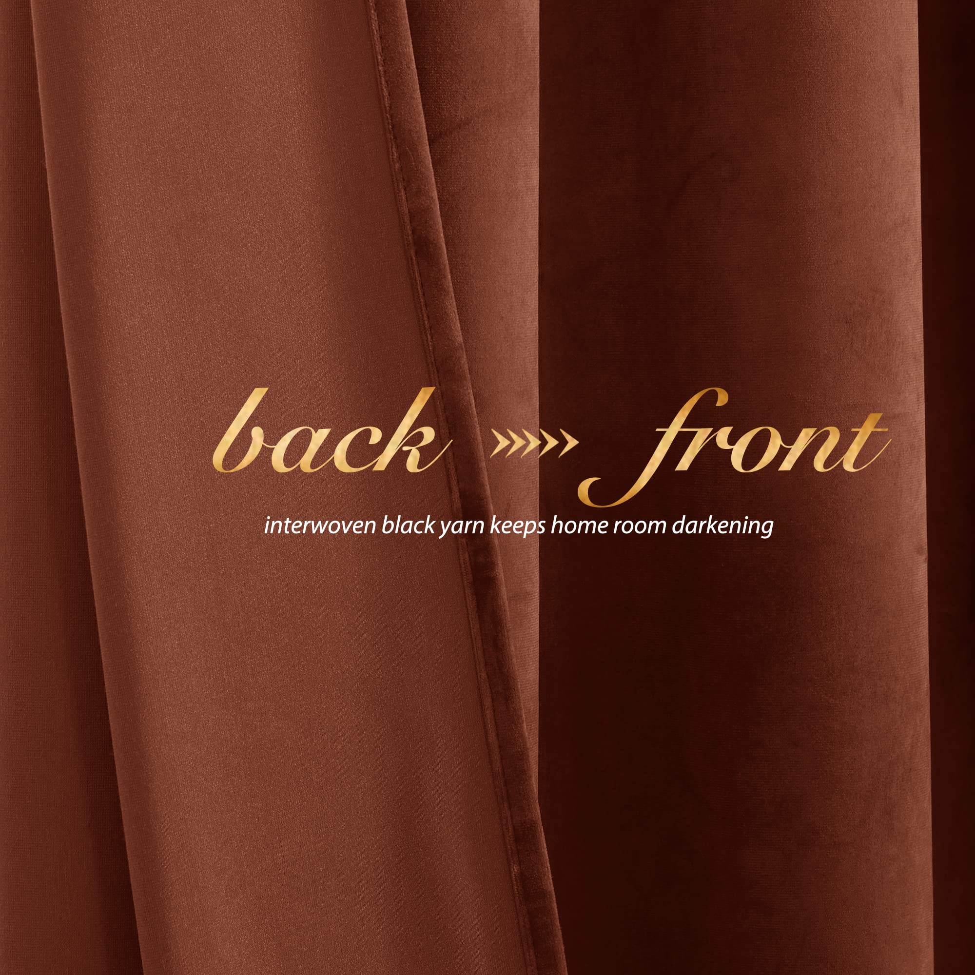 Nicetown Christmas Rust Red Blackout Curtains For Girls Bedroom (2 Panels, 52' Wide X 96' Long), Thermal Insulated Noise Reduc
