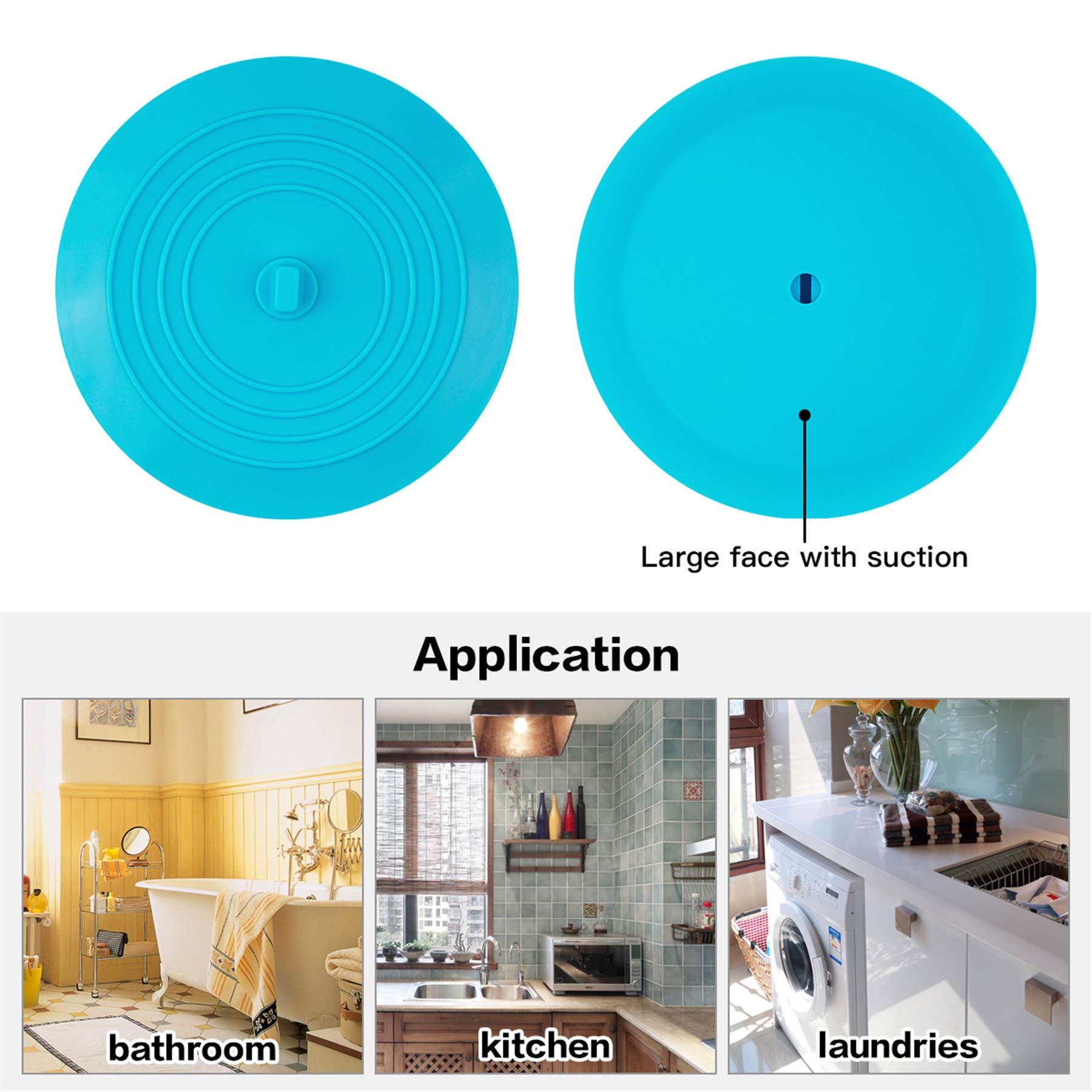 Tifanso (2 Pack) Silicone Tub Stopper Recyclable Bathtub Drain Stopper Upgraded Drain Plug Cover For Bathrooms And Laundries Kit