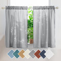 Yancorp Light Grey Kitchen Tier Curtains 36 inches Length Linen Textured Short Curtains Farmhouse Cafe Curtains Small Window for
