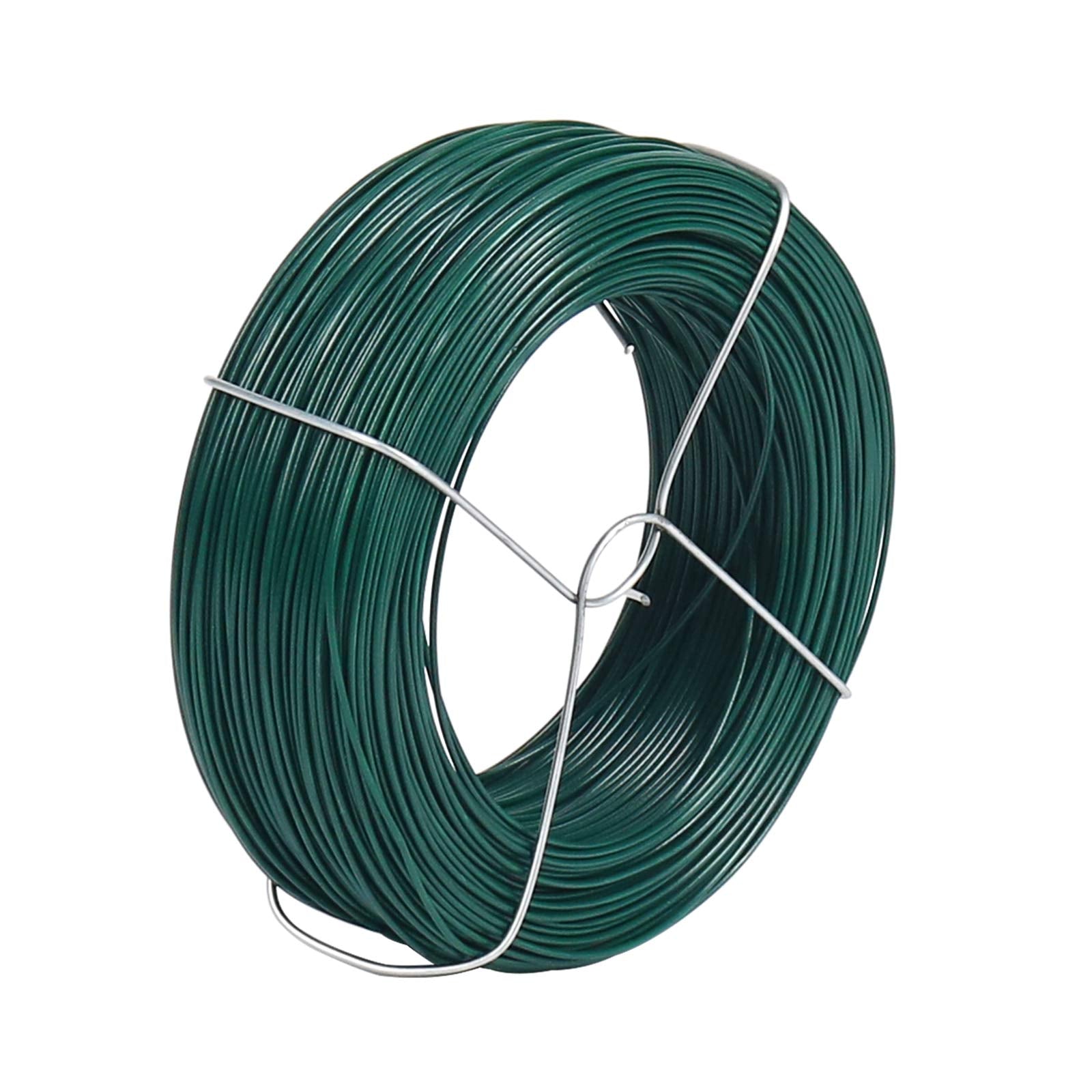 328 Feet Plant Twist Tie Plastic Coated Soft Garden Metal Wire 1Mm Thin For Gardening, Home, Office (Green)