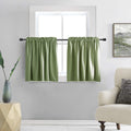 DONREN 30 Inch Length Curtain Tiers for Loft - Blackout Short Length Curtains for Bathroom(30 Inches Wide,Sage Green,2 Panels)