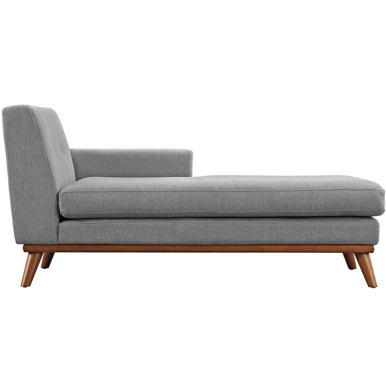 Modway Engage Mid-Century Modern Upholstered Fabric Left-Arm Chaise In Expectation Gray
