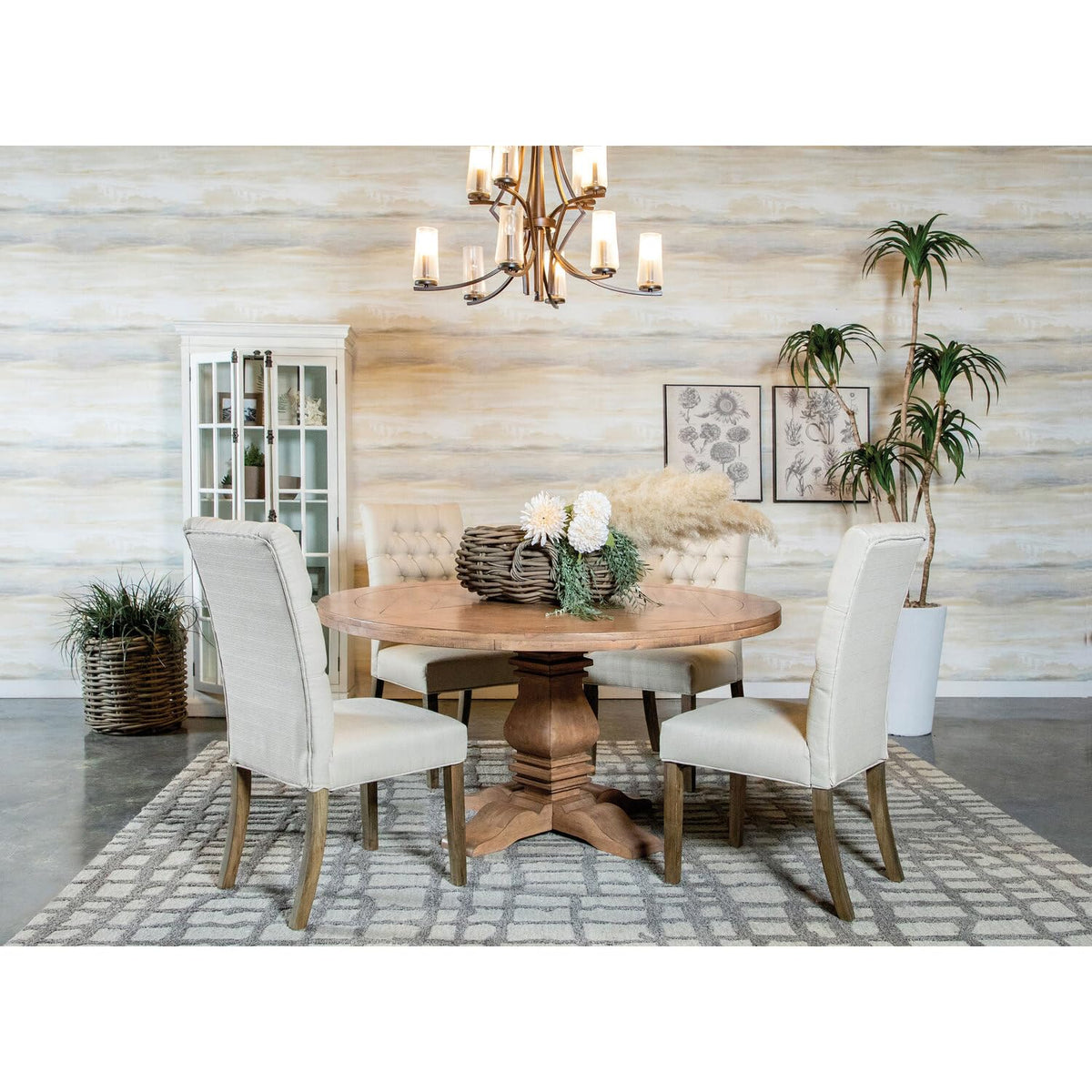 Coaster Home Furnishings Florence 5-Piece Round Dining Table Set Rustic Honey