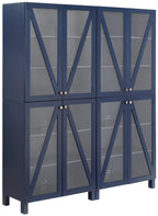 Crosley Furniture Cassai 2-Piece Pantry Storage Cabinet Set With Shelves, Kitchen, Dining, Or Laundry Room, Navy