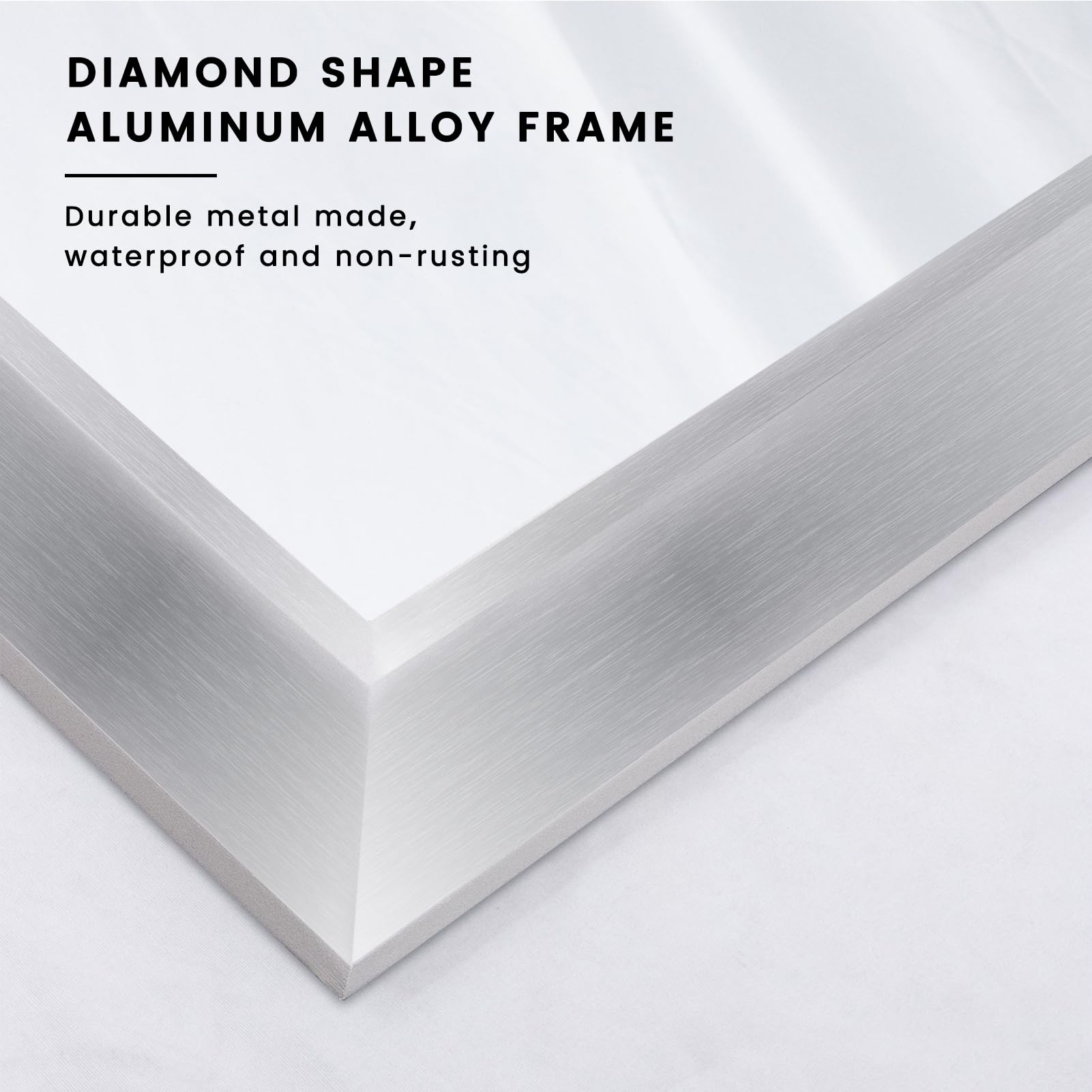 Amorho 60X36 Inch Bathroom Mirror Silver, Thick Metal Framed Wall Mirrors For Over Sink, Brushed Nickel Mirror Perfect For Bedro