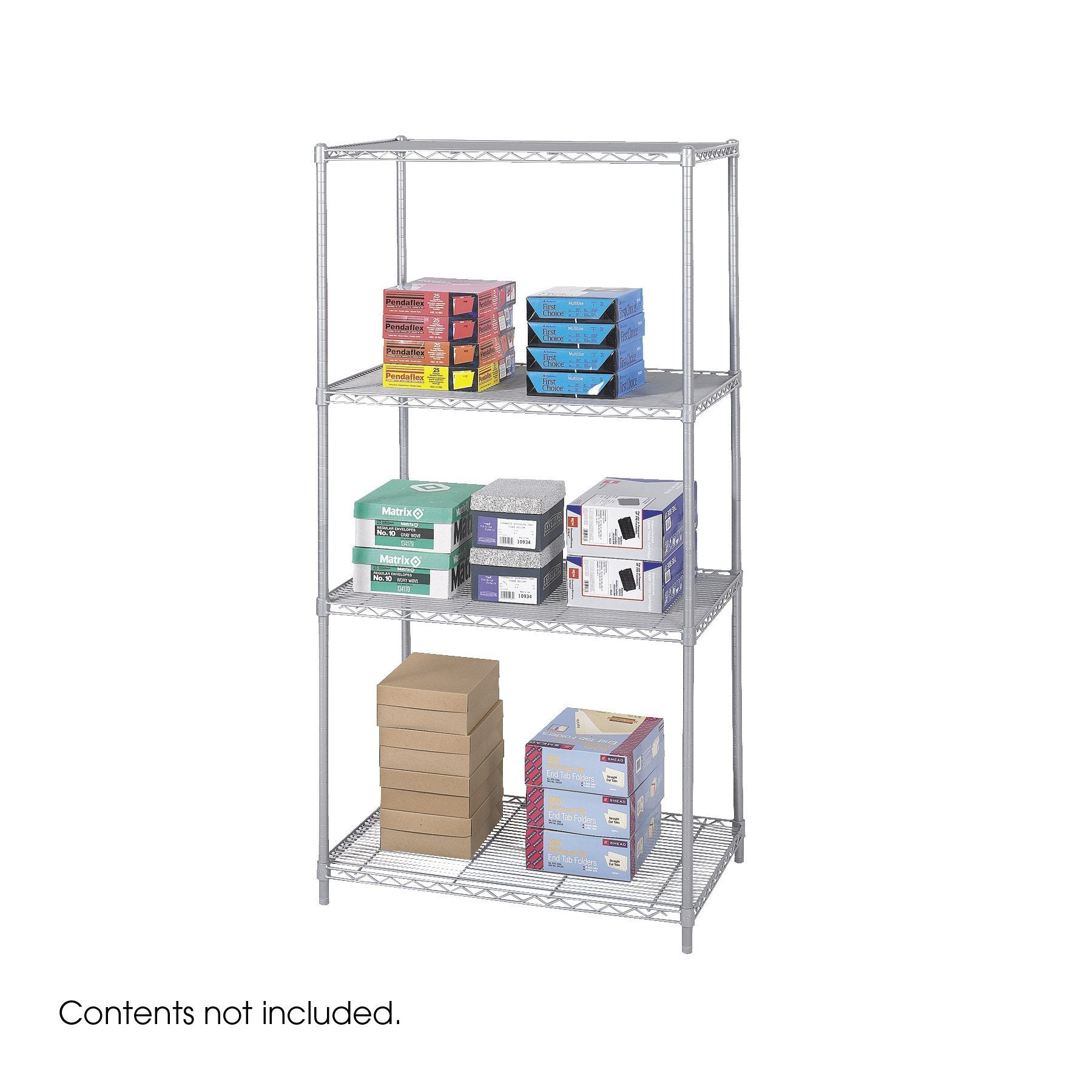 Safco - Starter Unit,4 Shelves/4 Post,1000Lb P/ Shelf,36&quot;X24&quot;X72&quot;,Gy, Sold As 1 Each, Saf 5288Gr