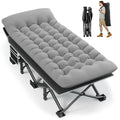 Fragess Portable Camping Cot, 32 Extra Wide Camping Cots for Adults with Thick Mattress, Heavy Duty Sleeping Cot Holds Up to 600