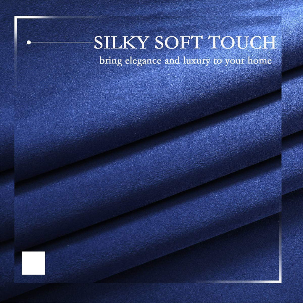 Spxtex Navy Blue Velvet Blackout Curtains 108 Inches Long Light Blocking Grommet Velvet Window Curtain Panels Set Of 2 Heat Insu