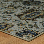 HomeRoots 510073 6 x 9 ft. Blue & Navy Oriental Power Loom Stain Resistant Rectangle Area Rug