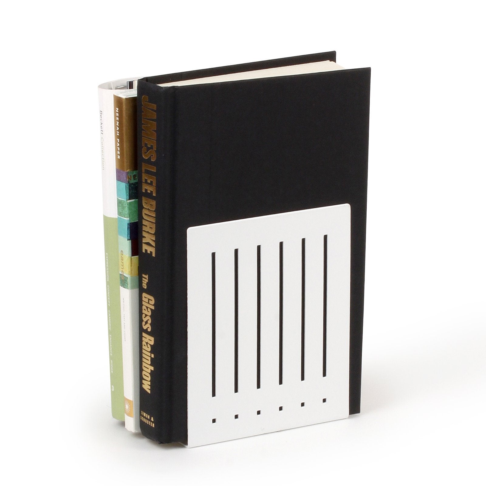 Spectrum Diversified Rectangle Bookends, Large, Pewter, 2 Pieces
