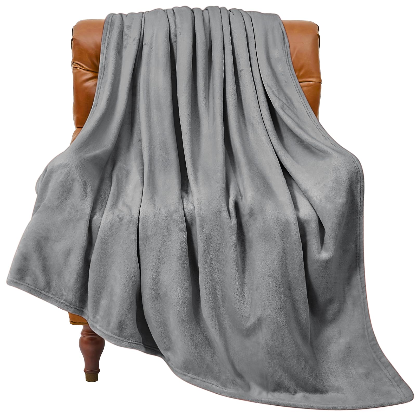 Bedelite Fleece Blanket Grey Throw Blanket For Couch & Bed, Luxury Plush Cozy Fuzzy Blanket 50' X 60', Super Soft Warm Lightwe