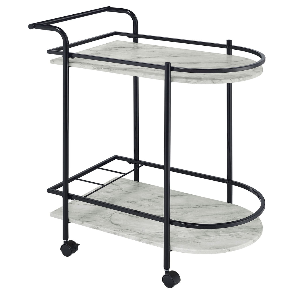 Coaster Home Furnishings Desiree Rack Bar Cart with Casters Black
