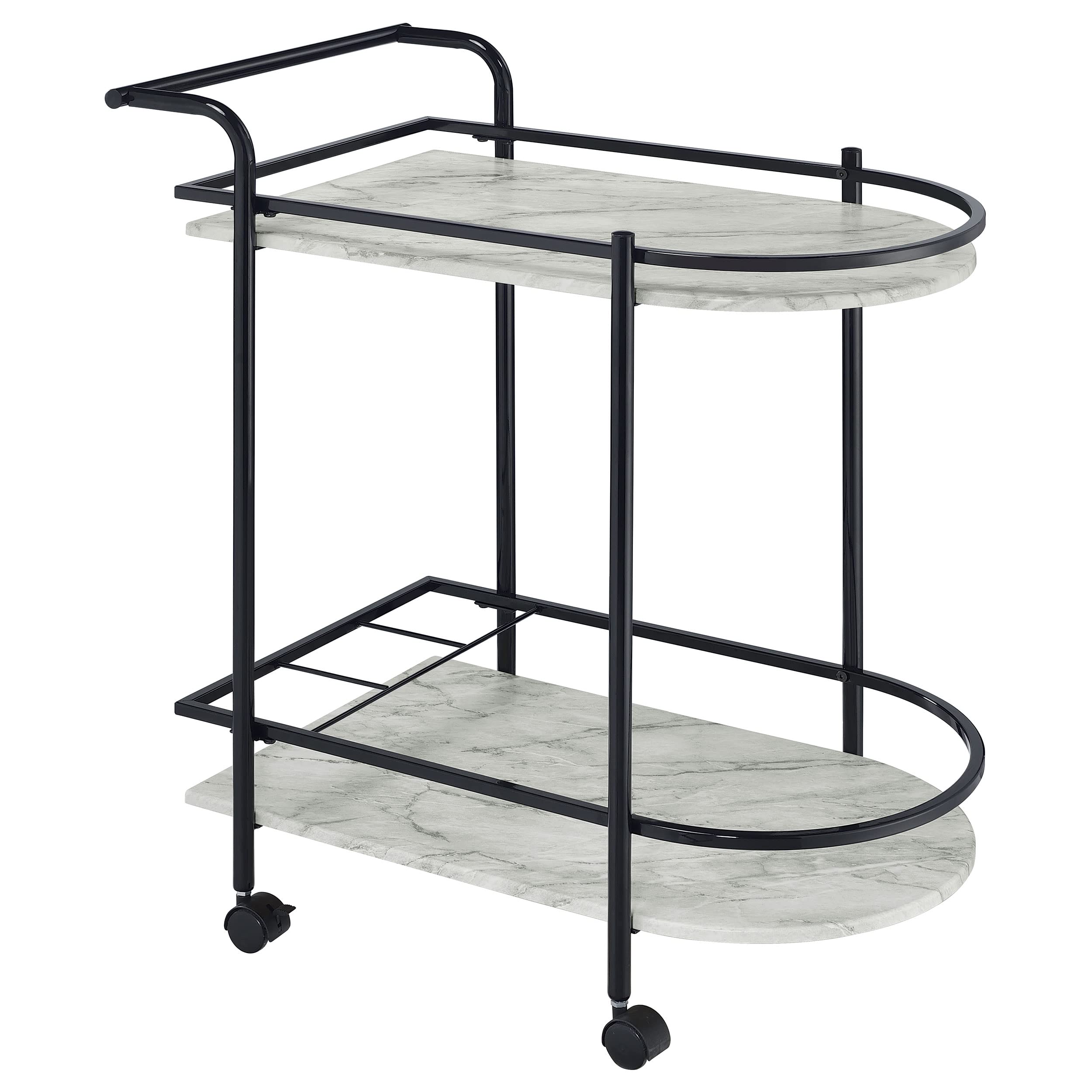 Coaster Home Furnishings Desiree Rack Bar Cart with Casters Black
