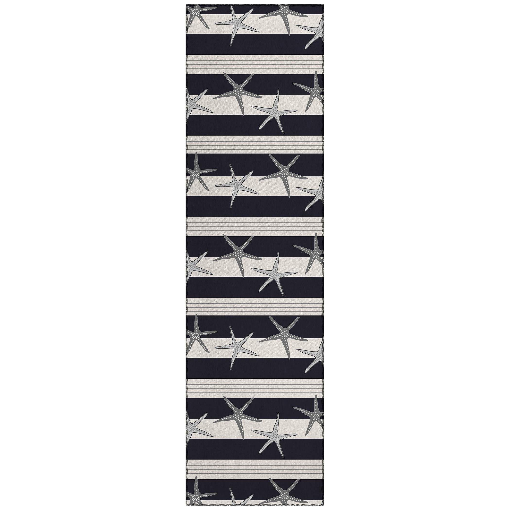 Addison Rugs Surfside Asr42 Midnight 2'3" X 7'6" Indoor Outdoor Runner Rug, Easy Clean, Machine Washable, Non Shedding, Bedroom, Living Room, Dining Room, Kitchen, Patio Rug
