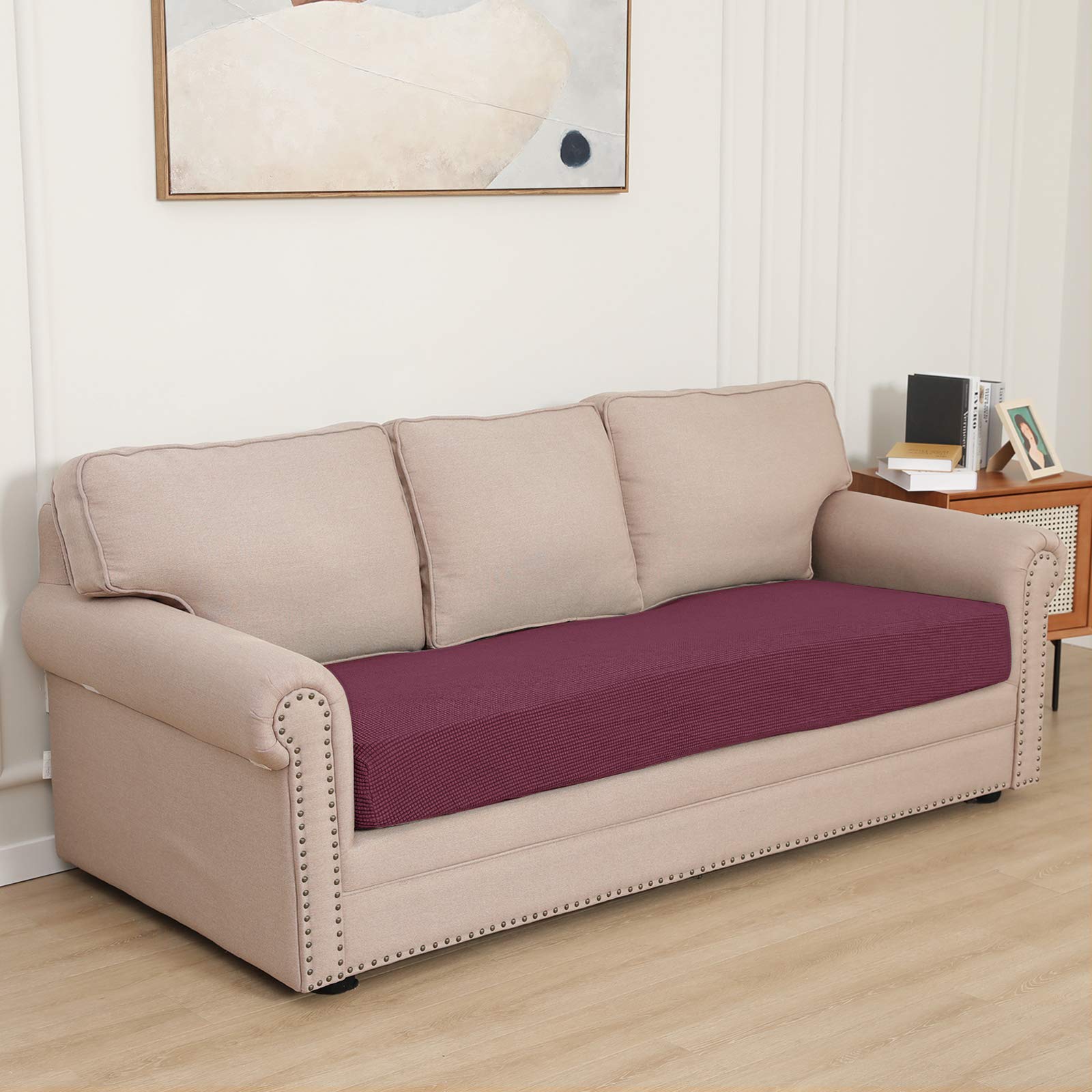 Easy-Going Stretch Cushion Cover Sofa Cushion Furniture Protector Sofa Seat Sofa Slipcover Sofa Cover Soft Flexibility With Elastic Bottom( Sofa Cushion,Greyish Green)