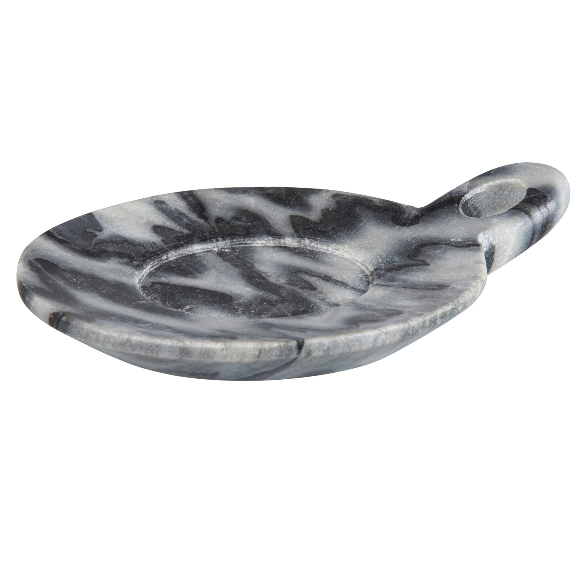 Creative Co-Op Hand-Carved Marble Handle, Grey Dish, 6