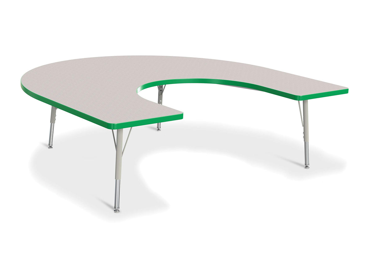 Jonti-Craft Berries 6445JCE119 Horseshoe Activity Table, E-Height (15&quot;-24&quot; Adjustable Height), 66&quot; x 60&quot;, Gray/Green/Gray